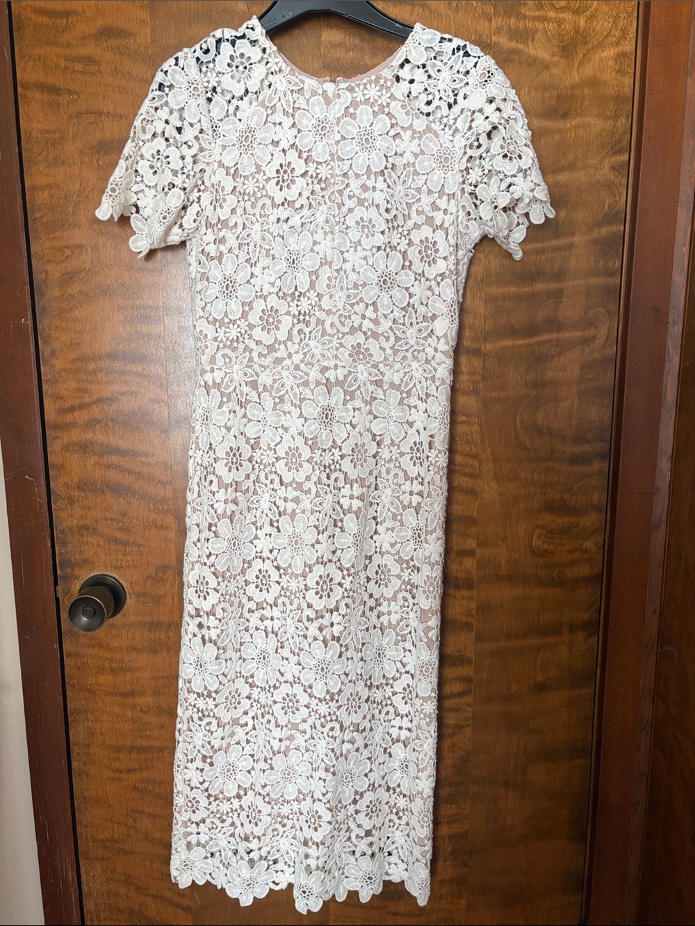 Shoshanna White Floral Lace Midi Dress
